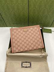 Gucci Ophidia GG Pouch Pink Canvas 625549 Size 27x21x7 cm  - 1