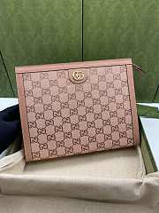 Gucci Ophidia GG Pouch Pink Canvas 625549 Size 27x21x7 cm  - 2