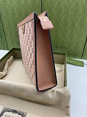 Gucci Ophidia GG Pouch Pink Canvas 625549 Size 27x21x7 cm  - 4