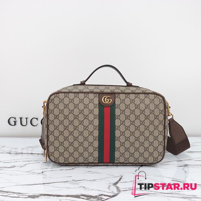Gucci Savoy Shoe Case 752587 Beige and ebony GG Supreme canvas Size 22*36*16cm - 1