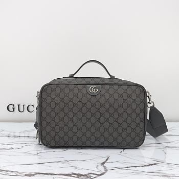 Gucci Savoy Shoe Case 752587 Grey and black GG Supreme canvas Size 22*36*16cm