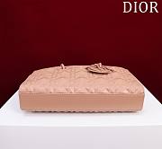 Dior Medium Lady D-Joy Bag Rose Des Vents Cannage Calfskin with Diamond Motif Size 26 x 13.5 x 5 cm - 5