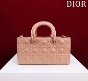 Dior Medium Lady D-Joy Bag Rose Des Vents Cannage Calfskin with Diamond Motif Size 26 x 13.5 x 5 cm - 4