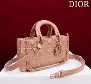 Dior Medium Lady D-Joy Bag Rose Des Vents Cannage Calfskin with Diamond Motif Size 26 x 13.5 x 5 cm - 3