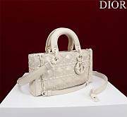 Dior Medium Lady D-Joy Bag Latte Cannage Calfskin with Diamond Motif Size 26 x 13.5 x 5 cm - 5