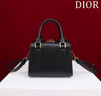 Dior Small Boston Bag Black Box Calfskin Size 20 x 12.5 x 16.2 cm