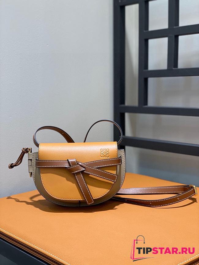 Loewe Mini Gate Dual Bag In Soft Calfskin Amber Size 21X12.5X9.5 cm - 1