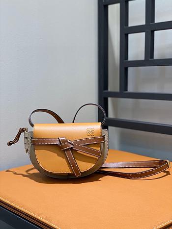 Loewe Mini Gate Dual Bag In Soft Calfskin Amber Size 21X12.5X9.5 cm