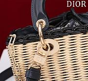Dior Lady D-Joy Micro Bag Natural Wicker and Blue Dior Oblique Size 22*12*6.5cm - 5