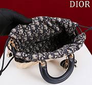 Dior Lady D-Joy Micro Bag Natural Wicker and Blue Dior Oblique Size 22*12*6.5cm - 4