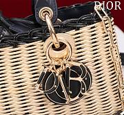 Dior Lady D-Joy Micro Bag Natural Wicker and Blue Dior Oblique Size 22*12*6.5cm - 2