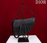 Dior Saddle Bag With Strap Black Dior Oblique Embossed Calfskin Size 25.5 x 20 x 6.5 cm - 1