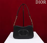 Dior CD Signature Hobo Mini Bag Black Calfskin with Embossed CD Signature Size 23.5 x 14.5 x 6 cm - 1