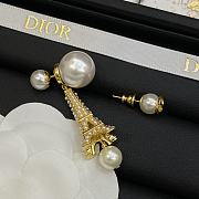 Dior Tribales Earrings Gold-Finish Metal with White and Black Resin Pearls - 4