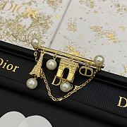 Dior Plan De Paris Brooch Gold-Finish Metal and White Resin Pearls - 4