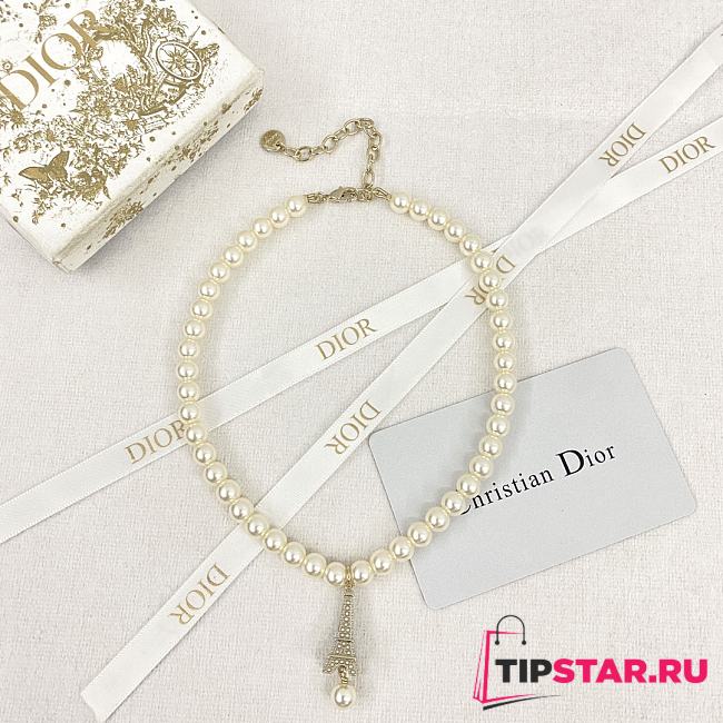 Dior Plan De Paris Choker Gold-Finish Metal and White Resin Pearls - 1