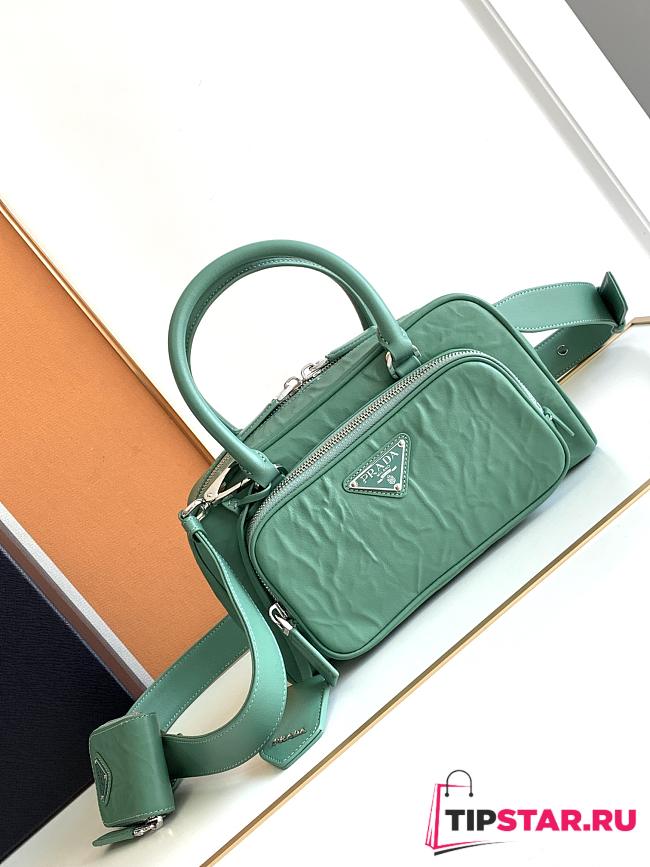 Prada Antique nappa leather multi-pocket top-handle bag Sage Green Size 24x7 cm - 1