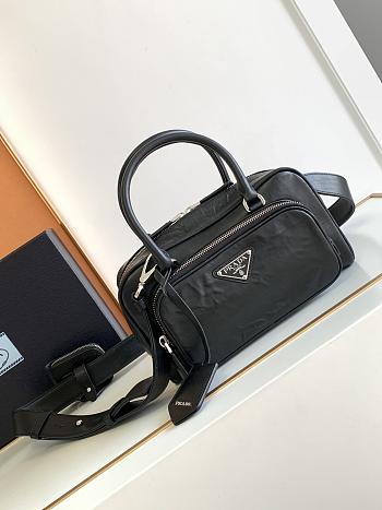 Prada Antique nappa leather multi-pocket top-handle bag Black Size 24x7 cm