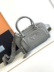 Prada Antique nappa leather multi-pocket top-handle bag Slate Gray Size 24x7 cm - 1