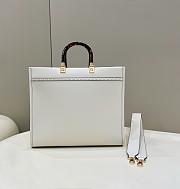 Fendi Sunshine Medium White Leather And Elaphe Shopper Size 35x31x17 cm - 2