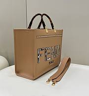 Fendi Sunshine Medium Light Brown Leather And Elaphe Shopper Bag Size Size 35x31x17 cm - 2