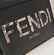 Fendi Sunshine Medium Black Leather And Elaphe Shopper Size 35x31x17 cm - 4