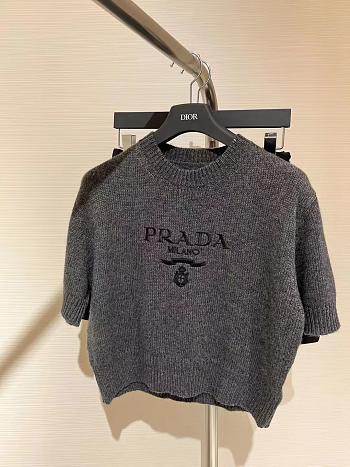 Prada Wool And Cashmere Crew-neck Sweater Gray