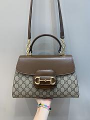 Gucci Horsebit 1955 Medium Bag Beige and ebony GG Size 29x20x13 cm - 1