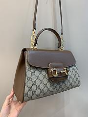 Gucci Horsebit 1955 Medium Bag Beige and ebony GG Size 29x20x13 cm - 4