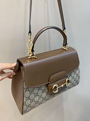 Gucci Horsebit 1955 Medium Bag Beige and ebony GG Size 29x20x13 cm - 2