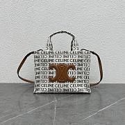 Celine Small Cabas Thais In Textile With Celine All-Over Natural&Tan Size 25.5 X 18.5 X 12 CM - 1