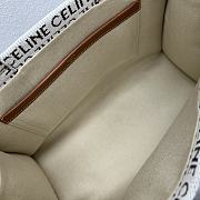 Celine Large Cabas Thais In Textile With Celine All-Over Natural & Tan Size 40 X 30 X 16 CM - 4
