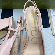 Gucci Women's Mid-Heel Slingback With Horsebit Light Pink 7.5cm - 3