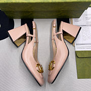 Gucci Women's Mid-Heel Slingback With Horsebit Light Pink 7.5cm - 4
