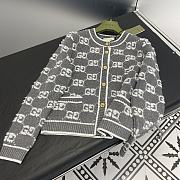 Gucci GG Wool Bouclé Jacquard Cardigan Grey - 2