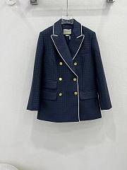 Gucci Horsebit Cotton Jacquard Jacket Dark Blue 752484 - 1