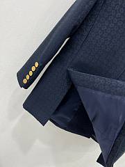 Gucci Horsebit Cotton Jacquard Jacket Dark Blue 752484 - 5