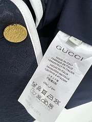 Gucci Cotton Horsebit Jacquard Dress Dark Blue ‎744858 - 4