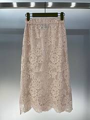 Gucci Floral Cotton Lace Skirt Light Pink 744847 - 1