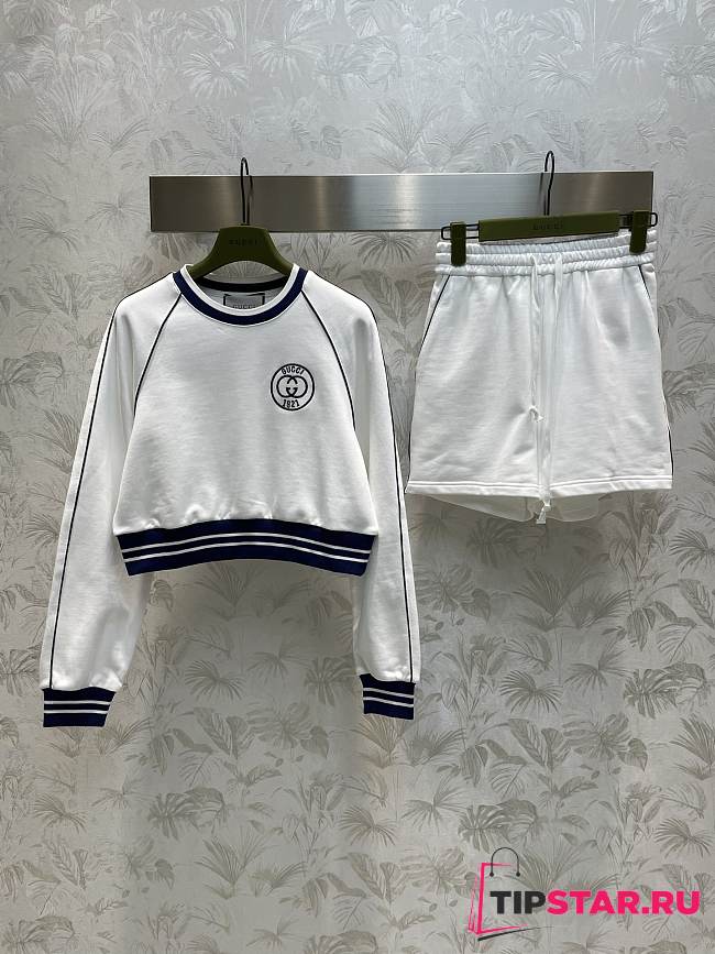 Gucci Set Cotton Jersey With Embroidery White - 1