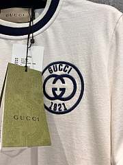 Gucci Cotton Jersey T-Shirt With Gucci Embroidery Off White - 5