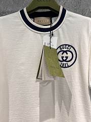 Gucci Cotton Jersey T-Shirt With Gucci Embroidery Off White - 3