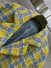 Gucci Check Lamé Tweed Jacket Yellow & Blue 752649 - 2