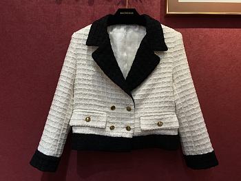 Gucci Double-Breasted Tweed Jacket Ivory ‎731310