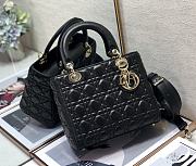 Dior Lady Medium bag Black cannage lambskin Size 24 x 20 x 11 cm - 1