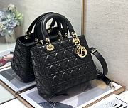 Dior Lady Medium bag Black cannage lambskin Size 24 x 20 x 11 cm - 3