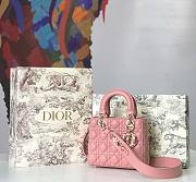 Small Lady Dior My ABCDIOR Bag Antique Pink Cannage Lambskin Size 20 x 17 x 8 cm - 1