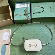 Gucci Horsebit 1955 Small Shoulder Bag 760196 White Size 20x13x6 cm - 3