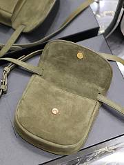 YSL Kaia Small Satchel In Suede 619740 Green Size 18,5 X 15,5 X 5,5 CM - 3