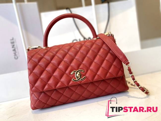 Chanel Coco Handle Red Caviar Bag Size 29x18x12cm - 1